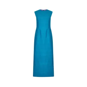 1960s Tony Armstrong Raw Silk Turquoise Dress