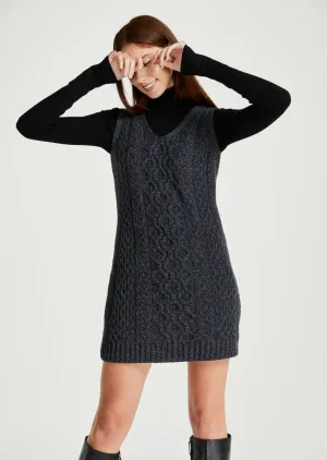 Ardmore Aran Ladies Sleeveless Dress | Charcoal