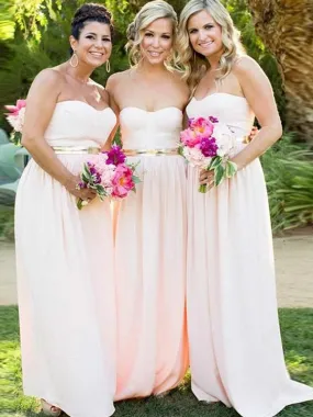 Baby Pink Bridesmaid Dresses Long, Bridesmaid Dress, Wedding Party Dress, Dresses For Wedding, NB0020