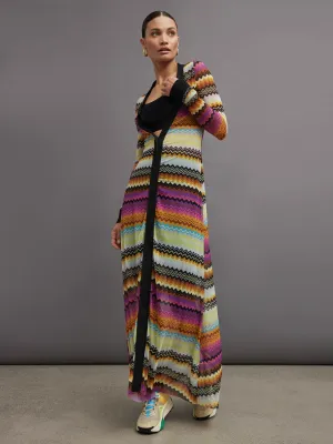 Chevron Long Cover Up - Multi Dark Chevron