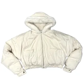 Coat Puffer & Quilted By Fashion Nova In Cream, Size: L