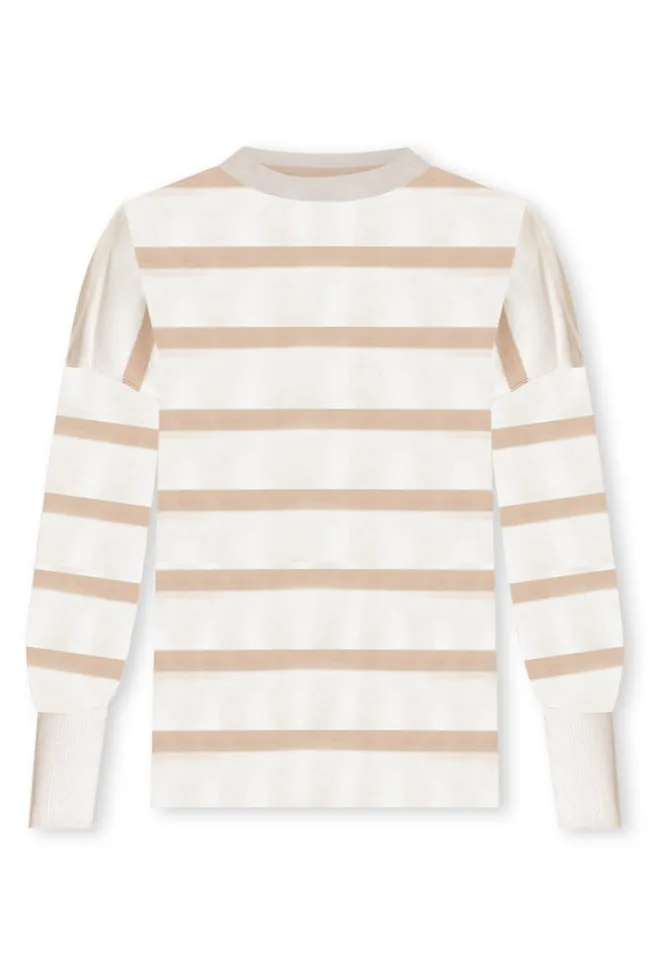 Crushing On You Brown Striped Crew Neck Sweater