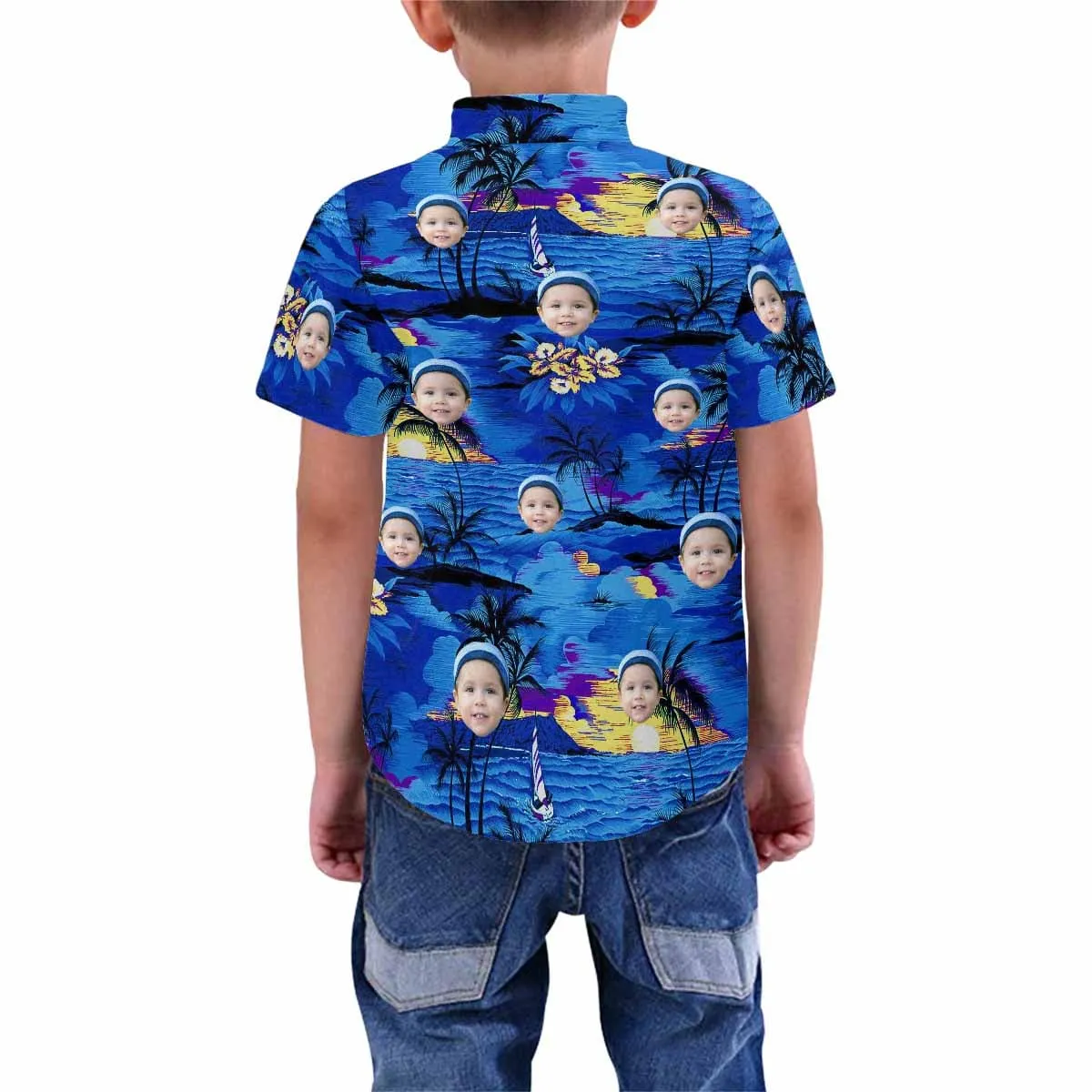 Custom Face Sunset Ocean Teenage Hawaiian Shirt