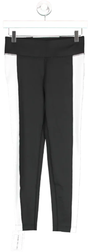 DKNY Black High Waist Contrast Panel Leggings UK S