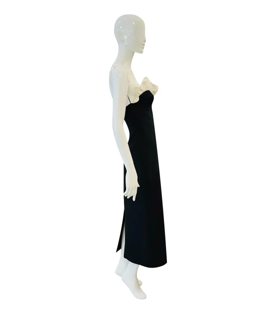 Filiarmi Strapless Dress With Silk Ruffle Neckline. Size 6UK