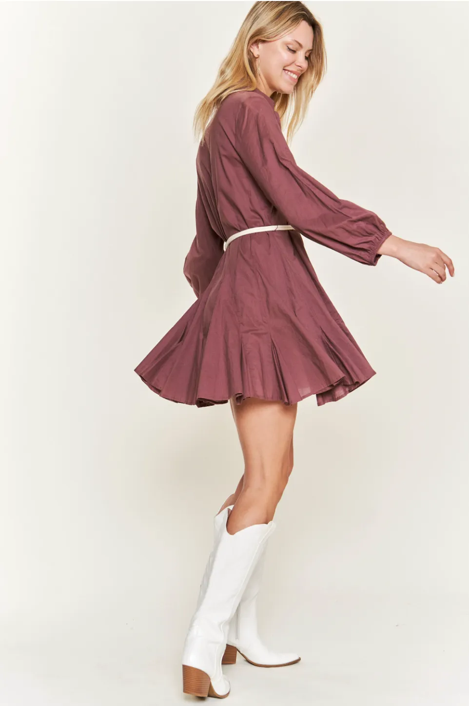 Flare Shirt Dress - Belted