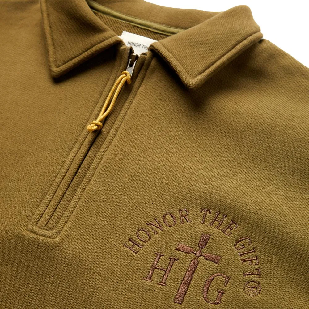 HONOR THE GIFT PREP SCHOOL HENLEY SWEATER-OLIVE