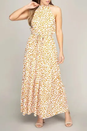 Leopard Print Maxi Dress Sleeveless