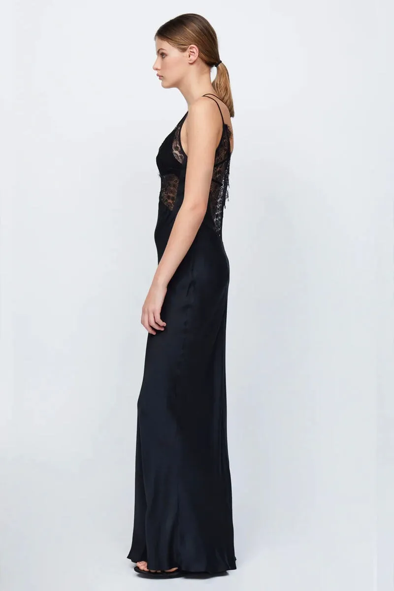 LUCILLE LACE MAXI DRESS-BLACK