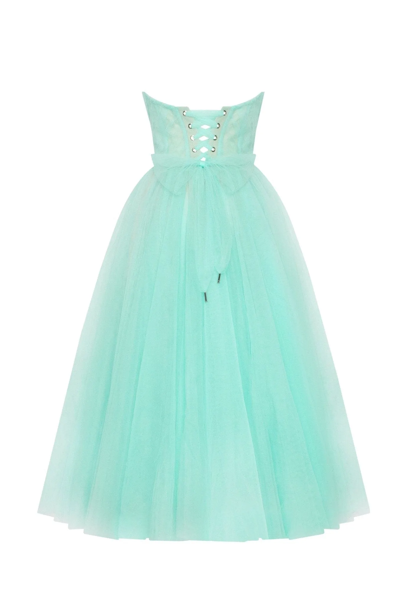 Mint green tender midi tulle dress