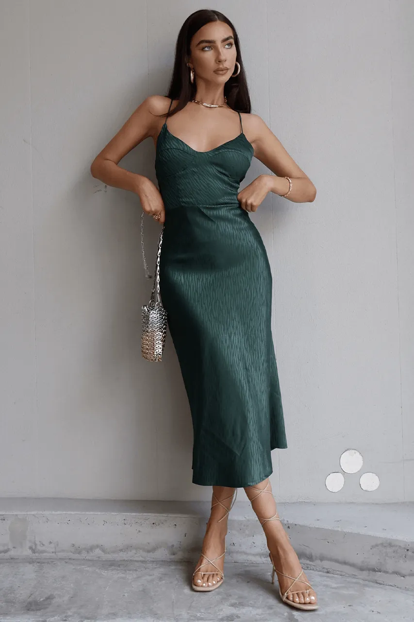 Nadia Slip Dress - Emerald