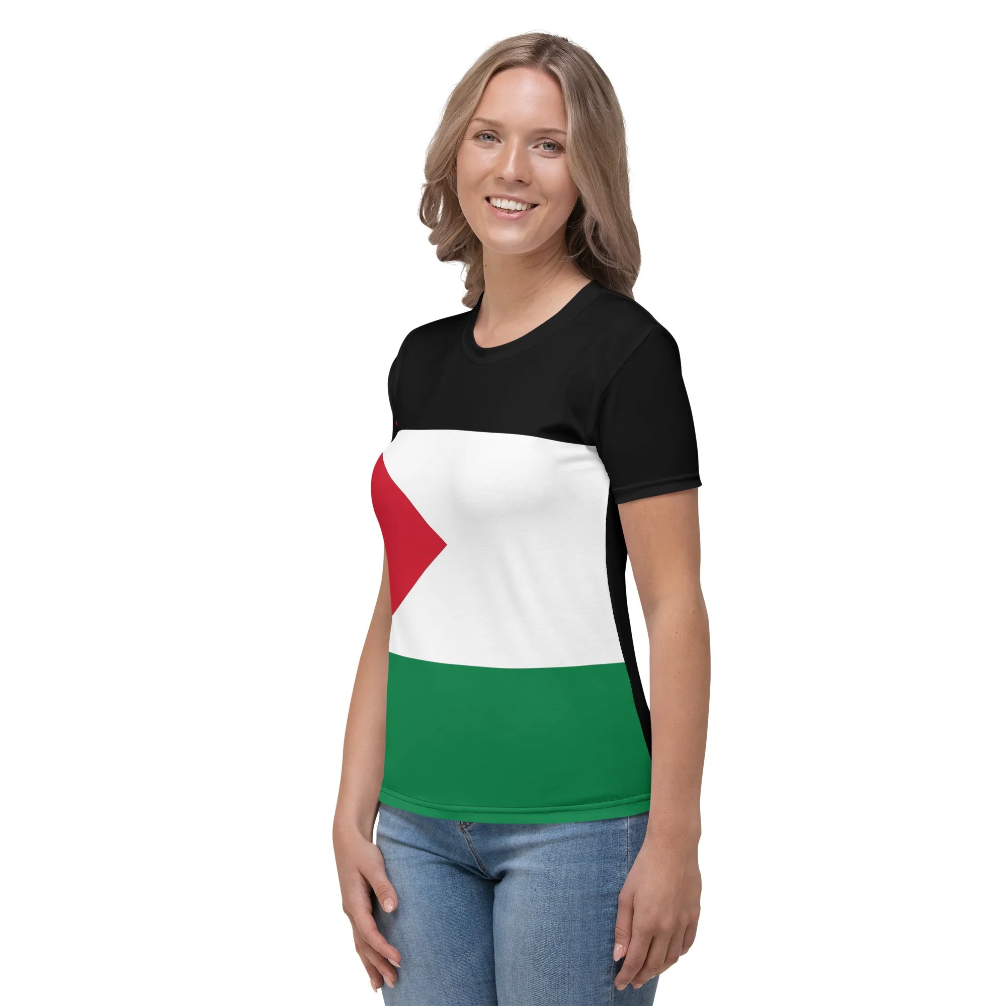 Palestine Tshirt Flag Color For Women