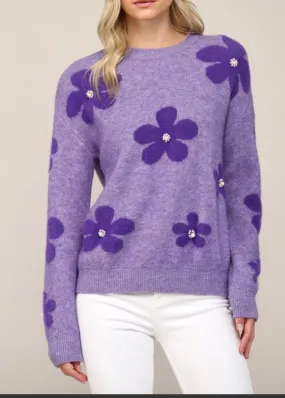 Purple Daisy Sweater