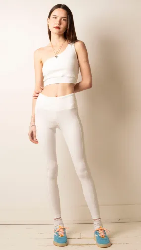 Ribbed Pocket Legging - White