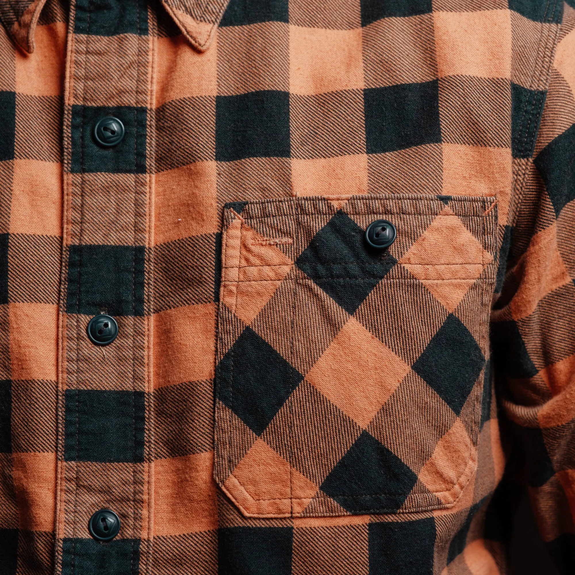 RRL Buffalo Check Chamois Workshirt Coral/ Black FINAL SALE