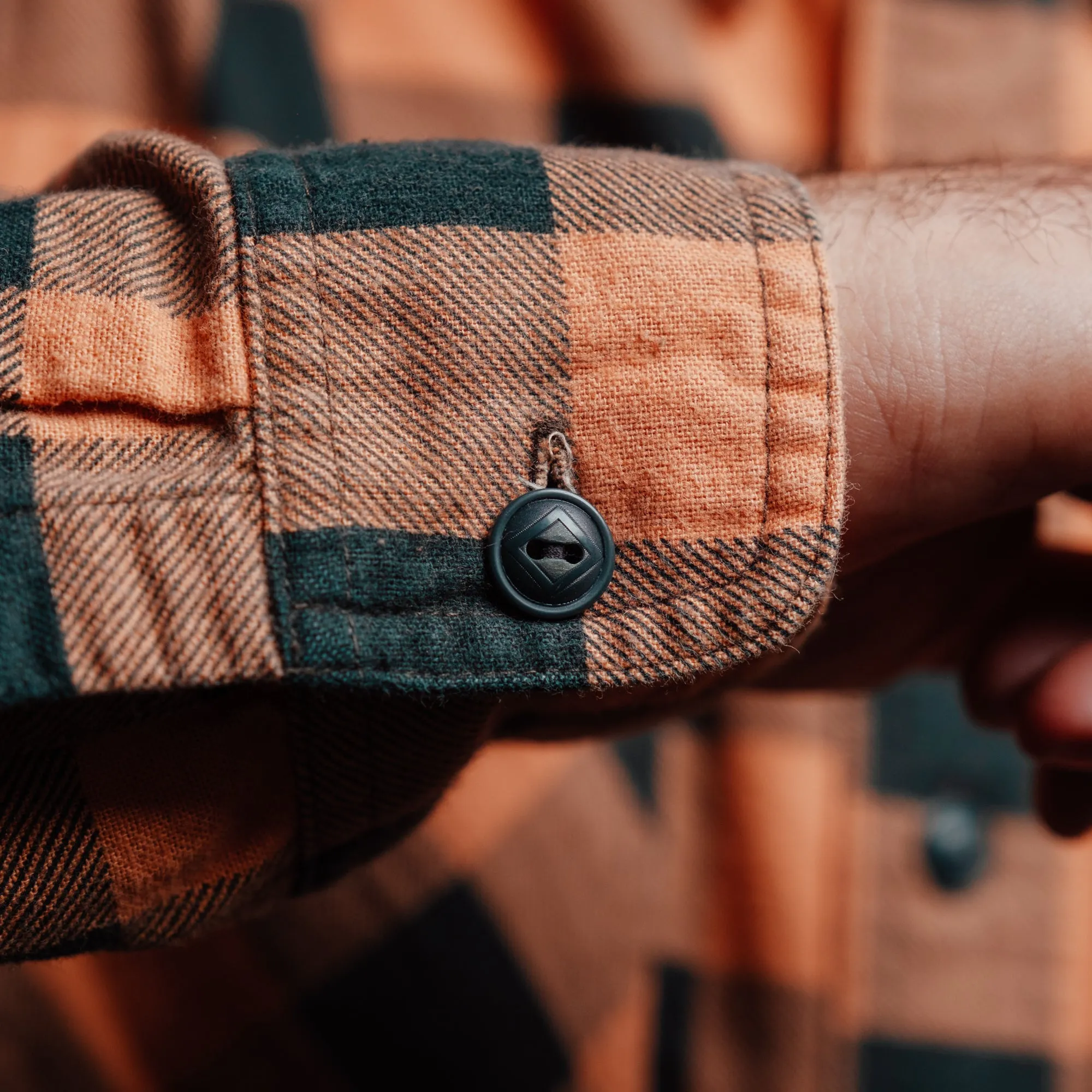 RRL Buffalo Check Chamois Workshirt Coral/ Black FINAL SALE