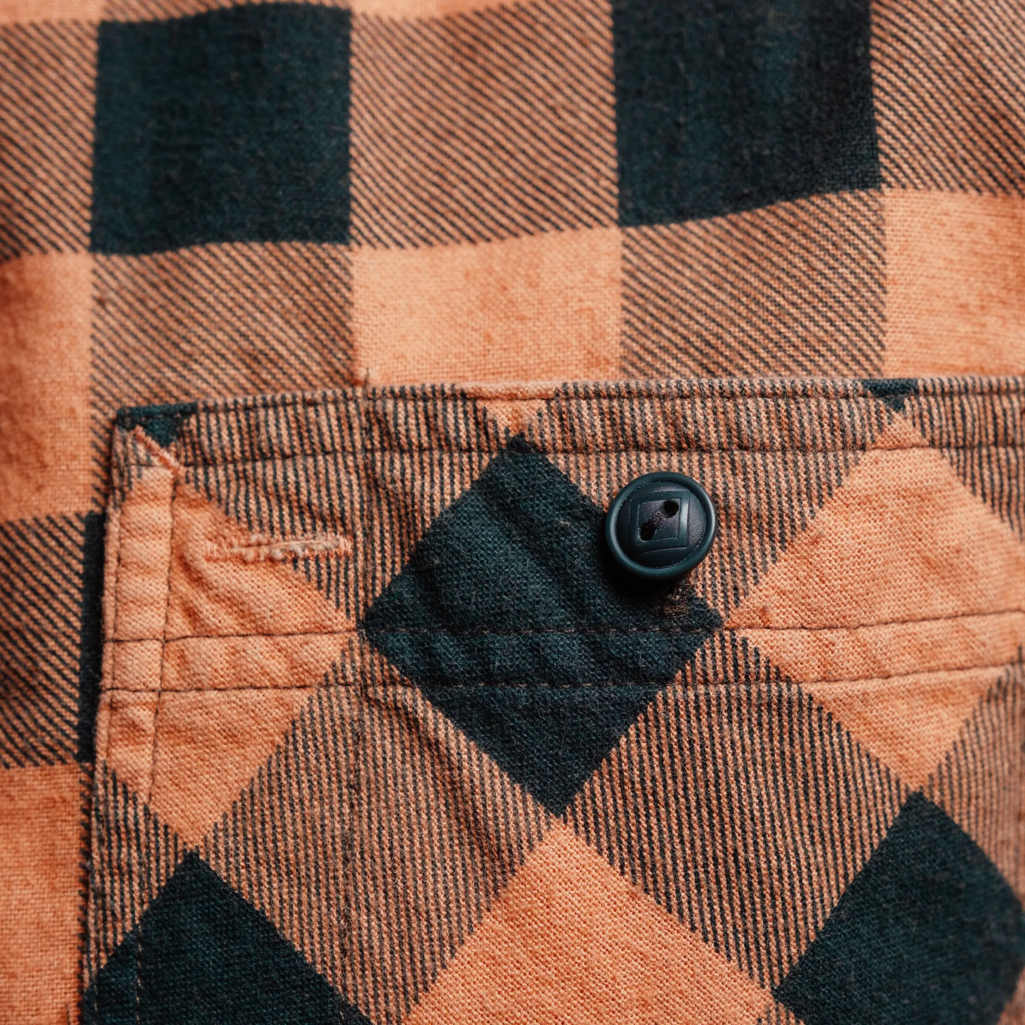 RRL Buffalo Check Chamois Workshirt Coral/ Black FINAL SALE