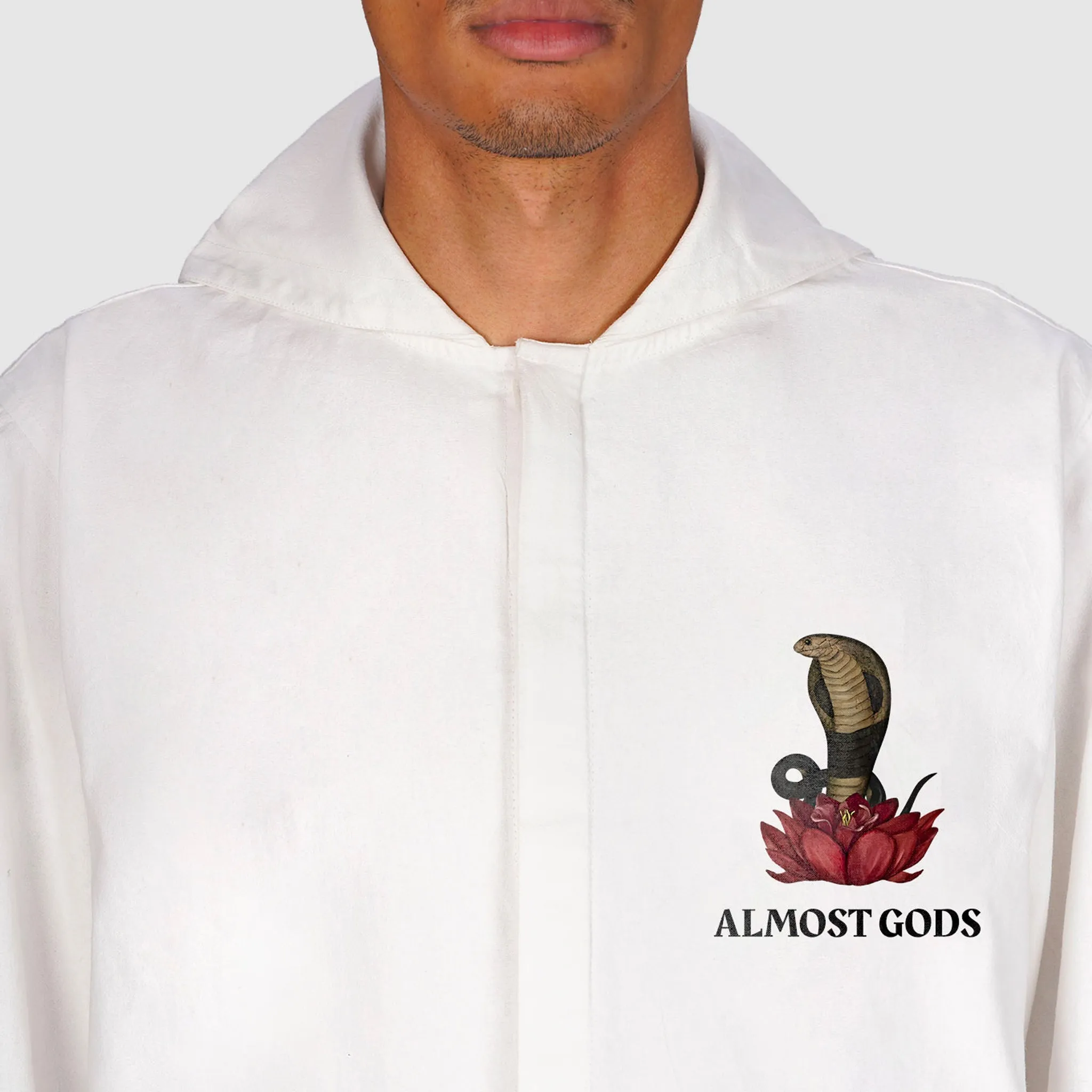 SERPENTINE COTTON HOODIE (WHITE)