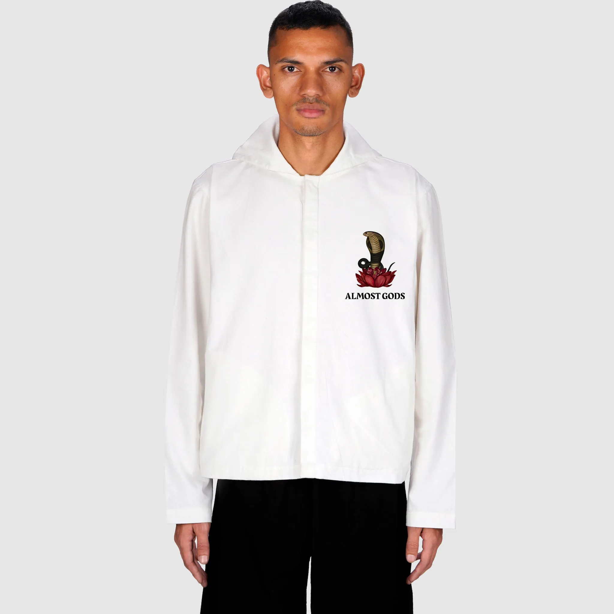 SERPENTINE COTTON HOODIE (WHITE)