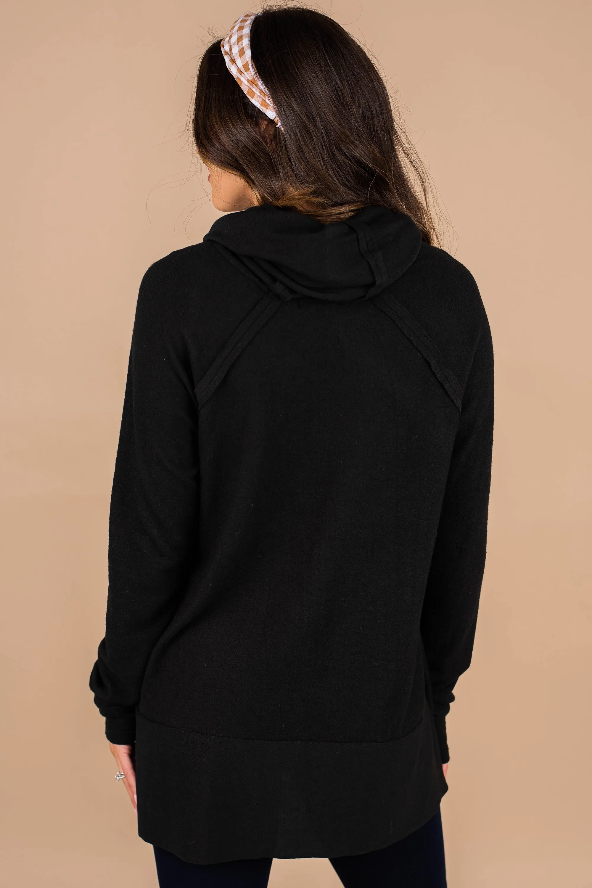 The One You Want Black Cowl Neck Sweater