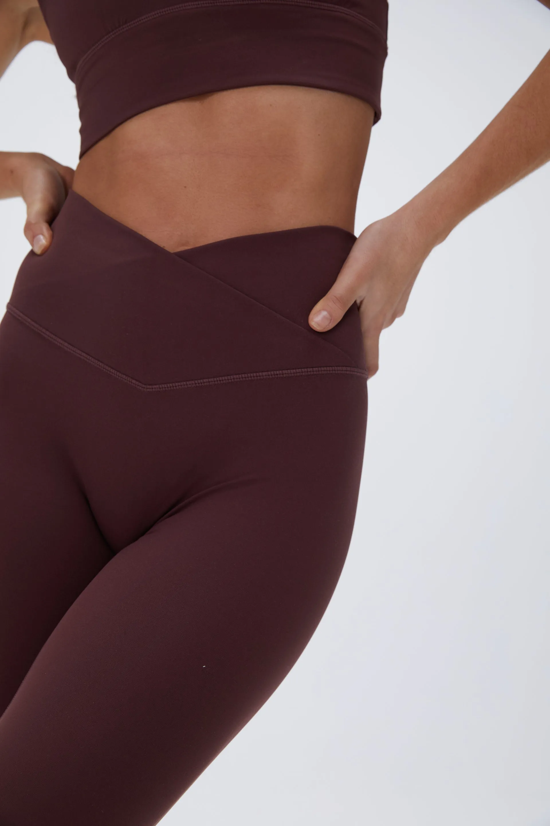 Ultimate Wrap Over Leggings - Burgundy