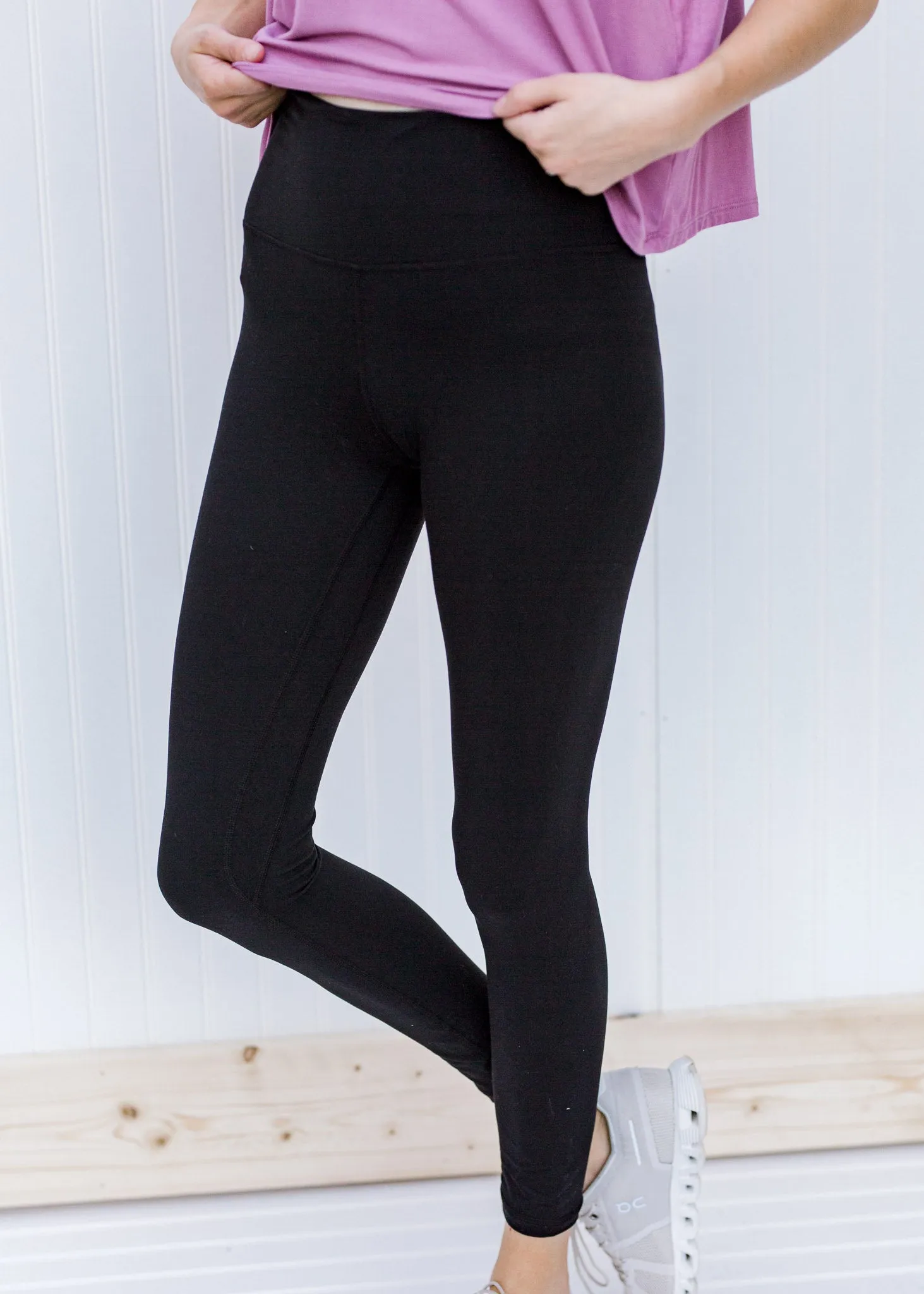 X Athleisure Black Two Line Stitch Leggings